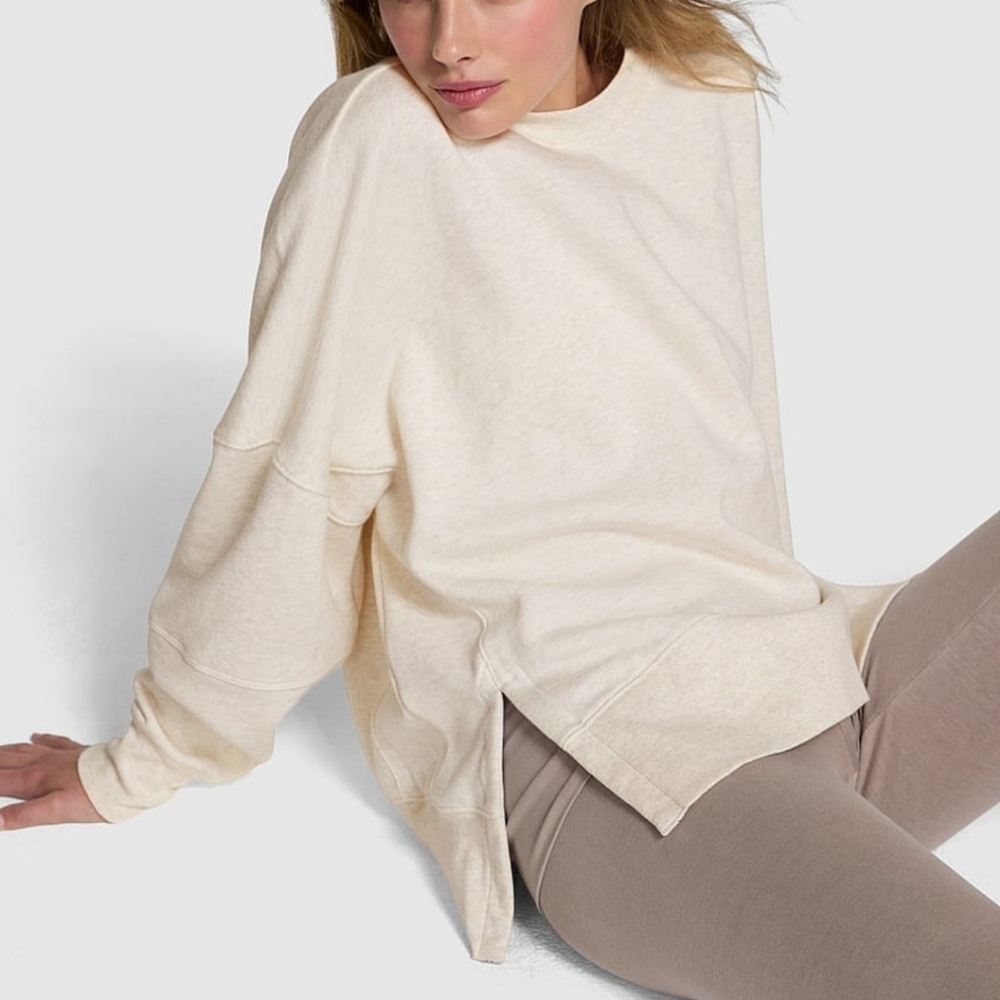 Victoria's Secret PINK Campus Fleece High To Low Oversized Tunic Sweater XXL NEW